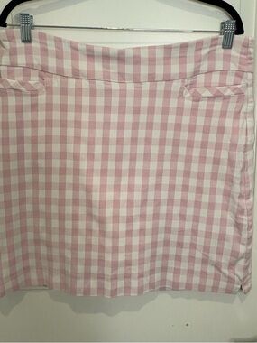 Kim Rogers Pink & White Gingham Mini Skort with Front Pocket Detail